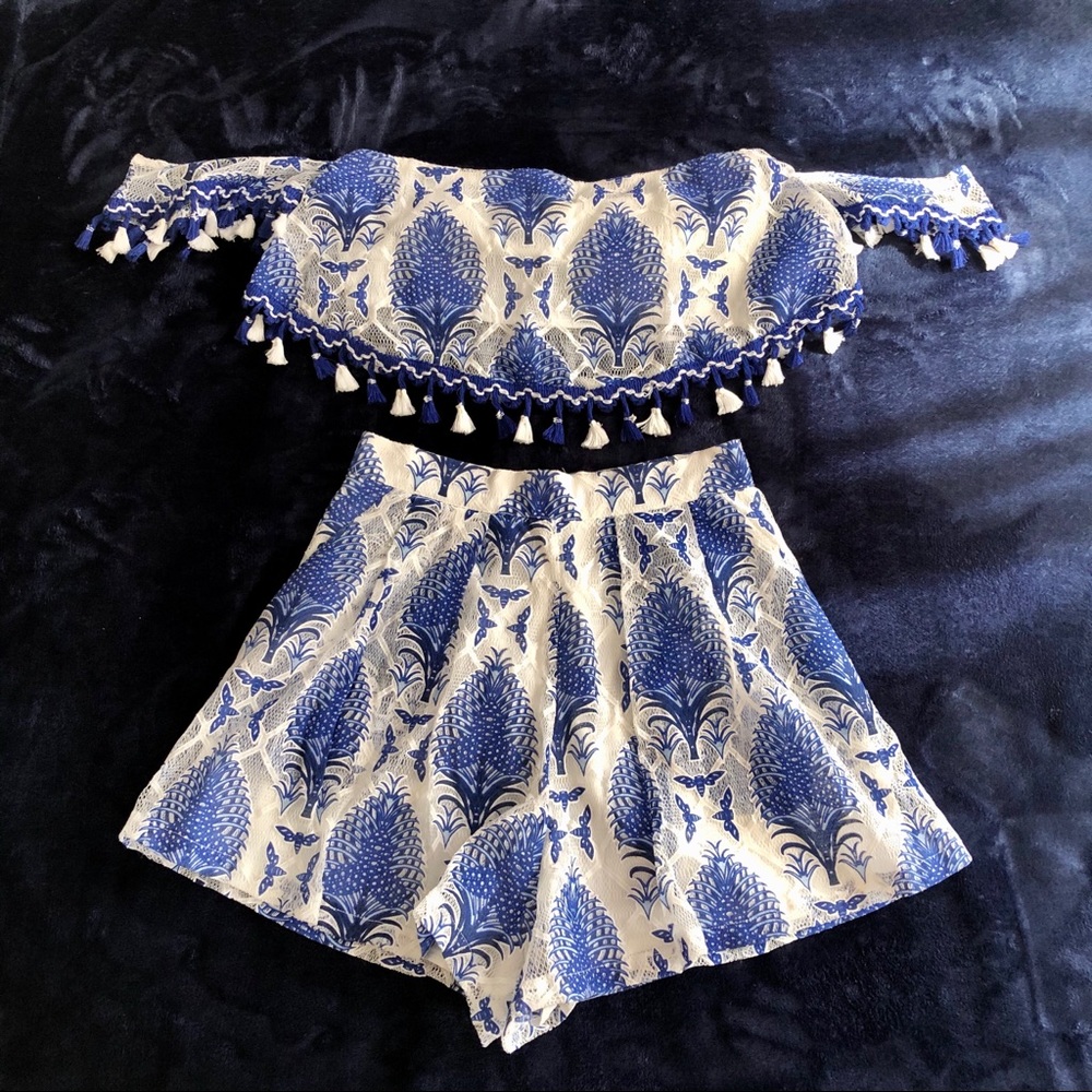 Two piece short and crop top set